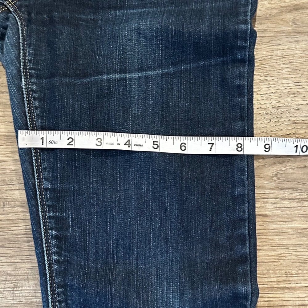 White House Black Market Skinny Flare Jeans Dark Indigo Wash Sz 4S Short Petite - Picture 8 of 10